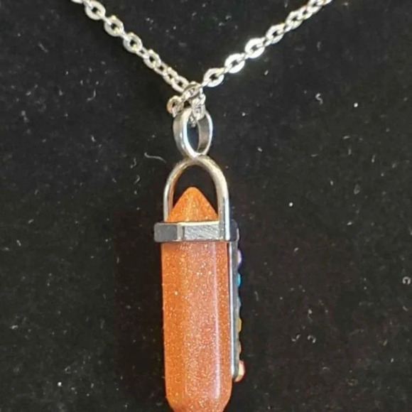 Sparkly Copper Chakra Bullet Pendant - Picture 7 of 8